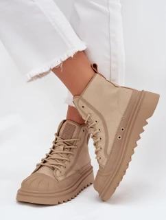 Vysoké Dámské Tenisky Zateplené Big Star model 21706204 Béžové - Big Star Shoes