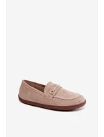 Barefoot mokasíny se zlatým detailem béžové model 22368159 - Boto