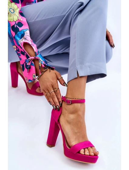Semišové sandále na podpätku Fuchsia Spectacular Semišové sandále na podpätku Fuchsia Spectacular