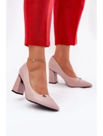 Czółenka Na Słupku Eleganckie Vinceza 62224 Różowe