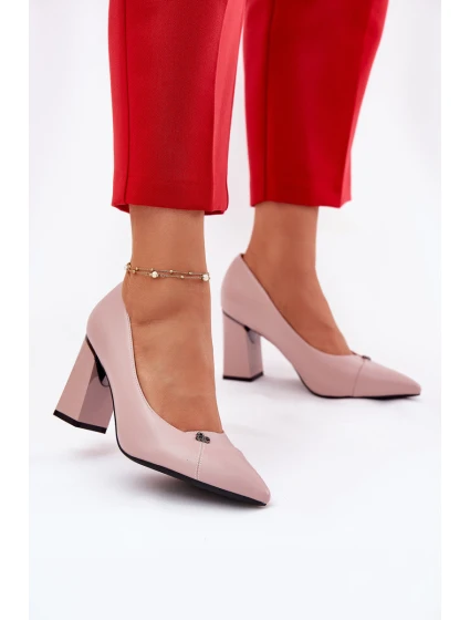 Elegantní Lodičky Na Podpatku model 21692775 Růžové - VINCEZA