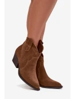Nazouvací dámské kovbojky z přírodního semiše camel Beretta Nazouvací dámské kovbojky z přírodního semiše camel Beretta