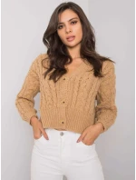 Dámský svetr model 16226528 velbloudí barva - FPrice Dámský svetr model 16226528 velbloudí barva - FPrice
