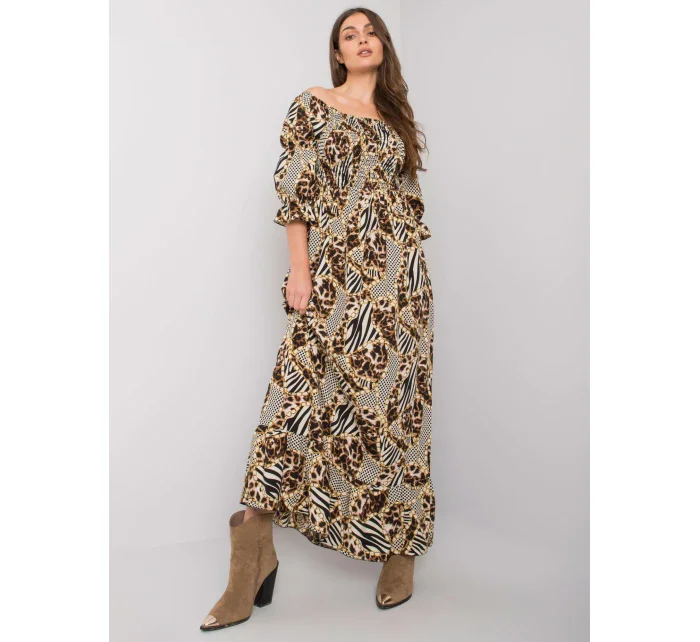 Šaty DHJ SK model 17614732 černá a béžová - FPrice Šaty DHJ SK model 17614732 černá a béžová - FPrice