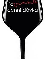 POVINNÁ DENNÍ DÁVKA - černá nerozbitná sklenice na víno 470 ml
