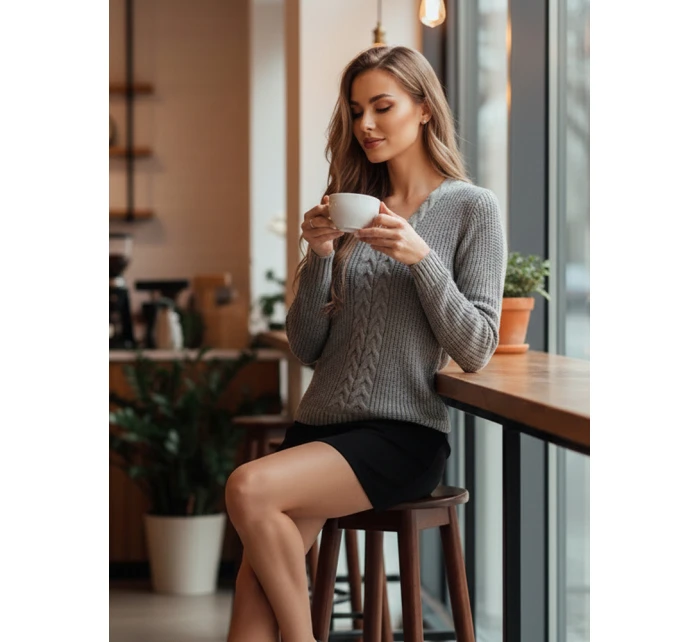 dámský svetr světle šedý Dstreet model 21982736 - FashionStreet