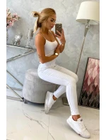 Kalhoty barevné džínové bílé