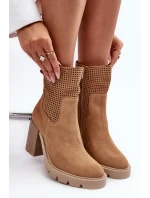 Dámské síťované boty na podpatku Camel Lewski model 21636597 - Boto