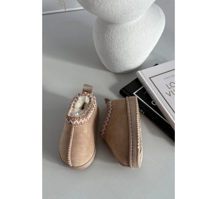 Dětské sněhule s výšivkou béžové model 21711240 - Boto