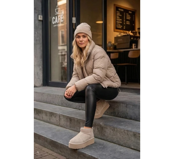 Dámské sněhule z přírodního semiše béžové Mairene Dámské sněhule z přírodního semiše béžové Mairene