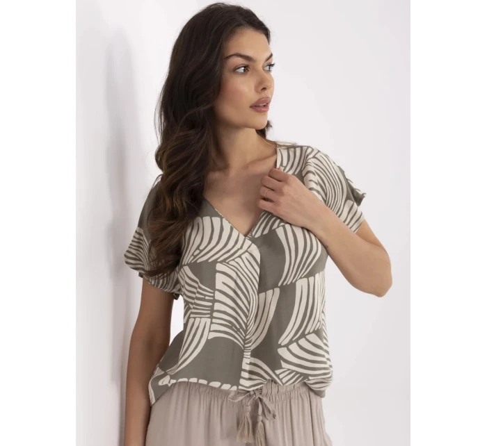 Blúzka D73771M11171D khaki farba