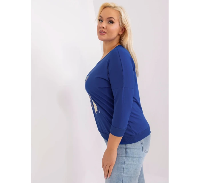 Bluzka RV BZ model 19349362 kobaltowy - FPrice Bluzka RV BZ model 19349362 kobaltowy - FPrice