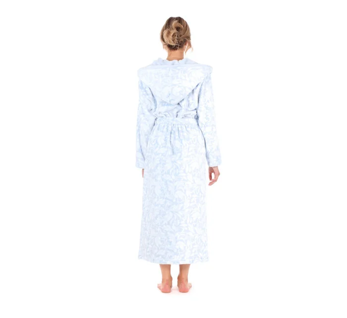 Dámsky župan Flora s kapucňou 3956 Patterned Ice Blue - Vestis