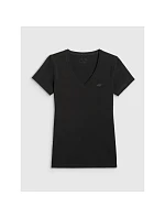 T-shirt basic z dekoltem typu serek damski 4F 4FWMM00TTSHF3307-20S