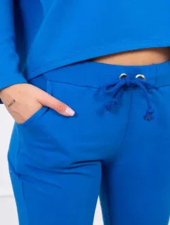 Souprava s oversize halenkou chrpově modré barvy