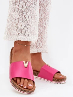 Klapki Damskie Na Korkowej Platformie Z Ozdobnym Detalem Fuksja Vessira