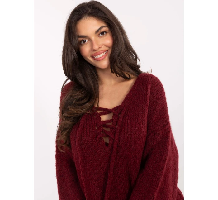 Sweter MI SW model 21471663 bordowy - FPrice