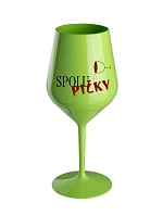 SPOLUPIČKY – zelená nerozbitná sklenená fľaša na víno 470 ml