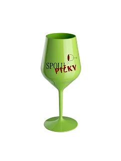 SPOLUPIČKY – zelená nerozbitná sklenená fľaša na víno 470 ml