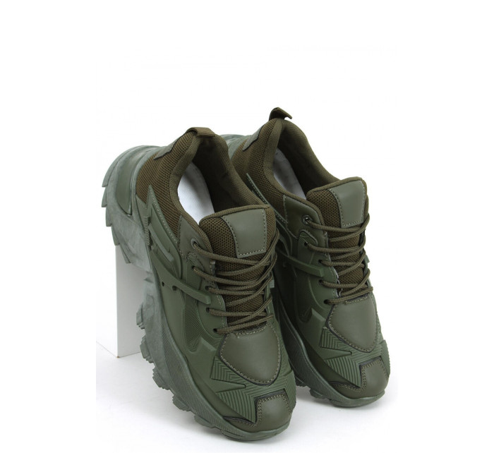 Dámska športová obuv / tenisky XA043 khaki zelená - Inello