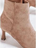 Dámské semišové béžové kozačky Dstreet model 21993201 - FashionStreet