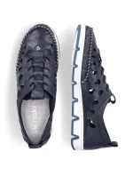 W modrá kožená polobotka s podrážkou model 19737391 - Rieker W modrá kožená polobotka s podrážkou model 19737391 - Rieker