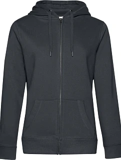 B&C QUEEN Zipped Hood_° Dámska mikina s kapucňou 01.W03Q asfaltová