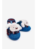 Dětské pantofle s podrážkou a medvídkem modré model 21641399 - Boto