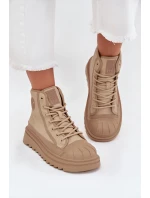 Wysokie Trampki Damskie Ocieplane Big Star OO274A356 Beżowe