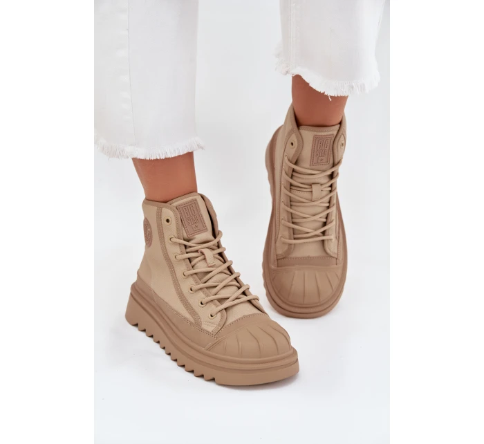 Wysokie Trampki Damskie Ocieplane Big Star OO274A356 Beżowe