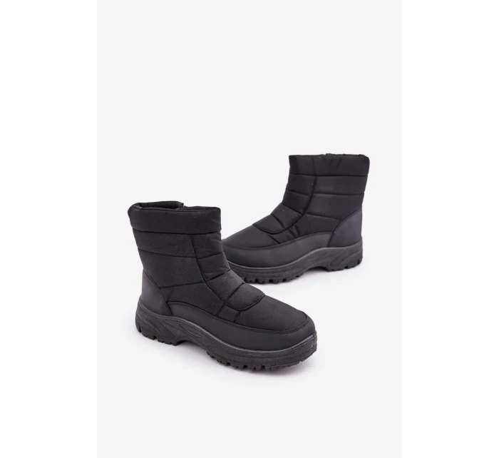 Pánske snehové topánky na zips s kožušinovou izoláciou čierne Linnora Pánske snehové topánky na zips s kožušinovou izoláciou čierne Linnora