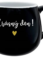 KRÁSNY DEŇ! - čierny keramický hrnček 300 ml