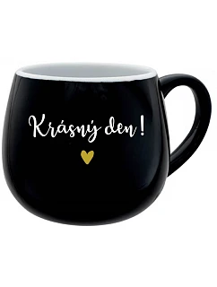 KRÁSNÝ model 22163576 černý keramický hrníček 300 ml - Giftela