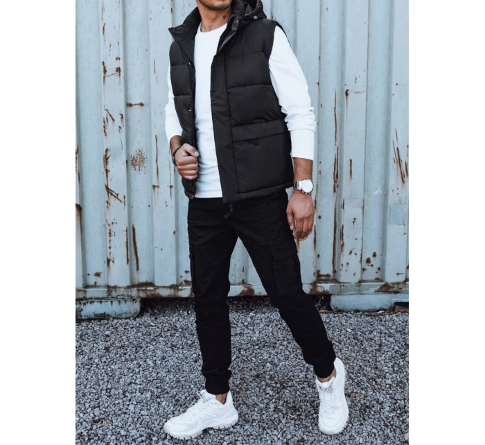 Pánská prošívaná vesta s kapucí černá Dstreet model 21979585 - FashionStreet