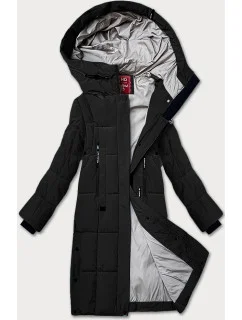 Čierna prešívaná dámska zimná bunda LHD (LHD-24572)