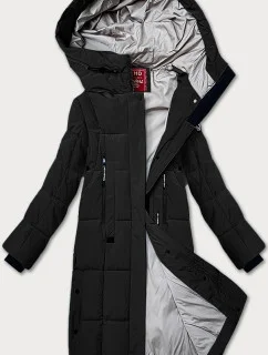 Čierna prešívaná dámska zimná bunda LHD (LHD-24572)