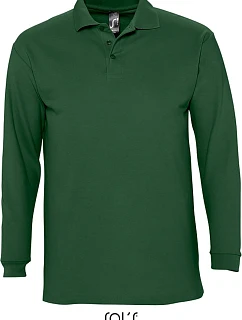 SOL'S Winter II Piqué polokošeľa s dlhým rukávom 25.1353 golfovo zelená
