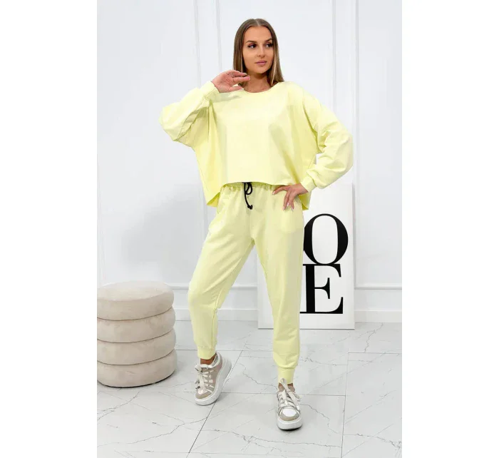 Set 2dielna mikina + nohavice žltá