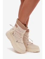 Dámské zimní boty na zip Lee Cooper LCJ 25 44 3931 béžové Dámské zimní boty