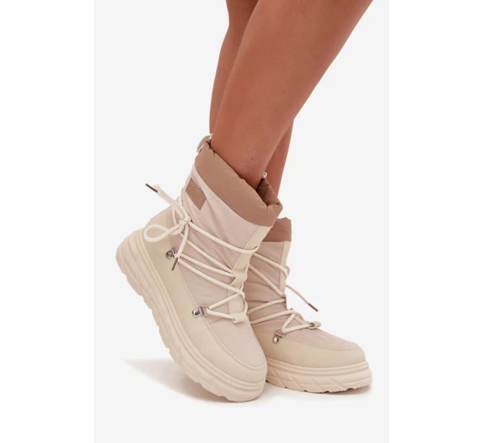 Dámské zimní boty na zip Lee Cooper LCJ 25 44 3931 béžové Dámské zimní boty