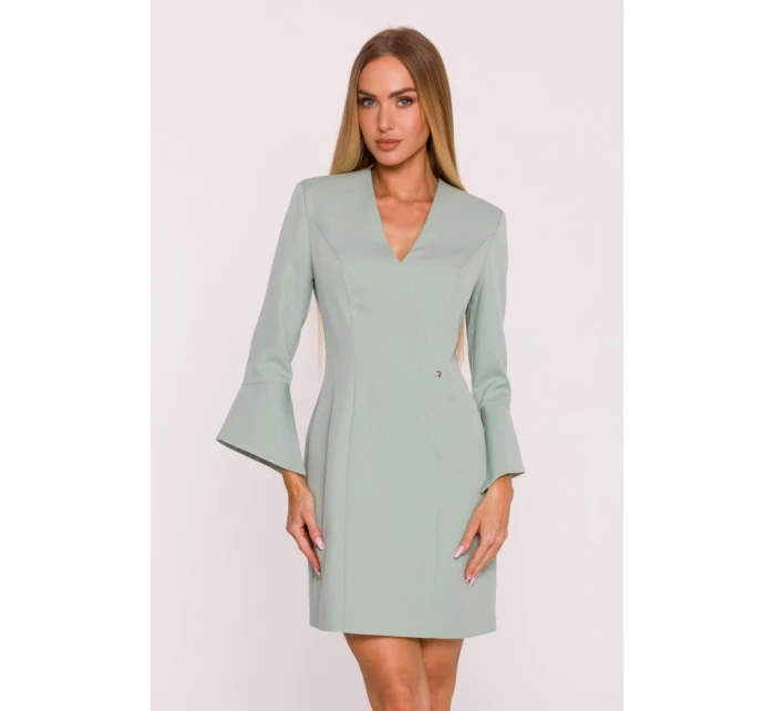 M876 Šaty so širokými manžetami - mentolové M876 Šaty so širokými manžetami - mentolové