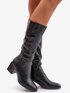 Čierne topánky Ellithira z eko kože na podpätku