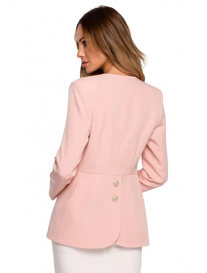 Dámské sako model 21280825 pudrově růžové - Moe Dámské sako model 21280825 pudrově růžové - Moe