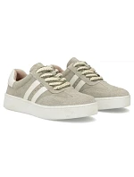 Filippo DP7512 dámske kožené tenisky na platforme v khaki farbe