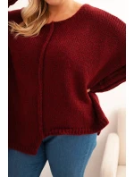 Dámsky akrylový sveter v nadmernej veľkosti s voľným strihom a 3/4 rukávmi Fango