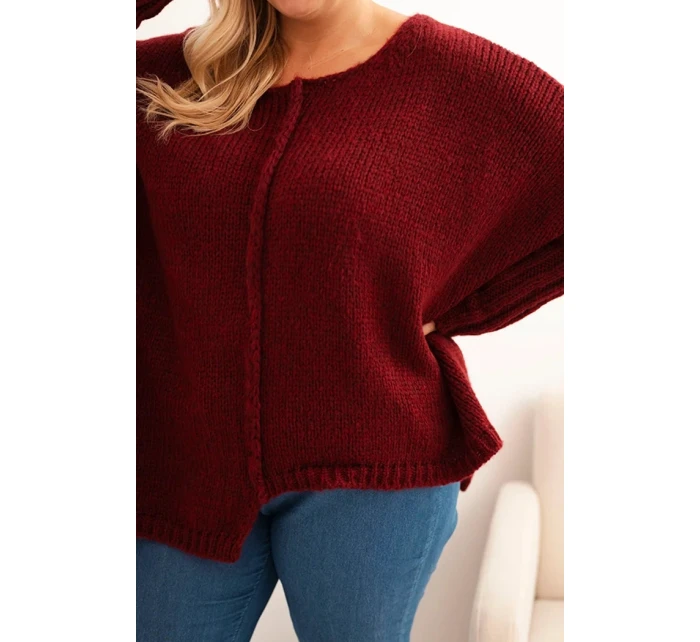 Dámsky akrylový sveter v nadmernej veľkosti s voľným strihom a 3/4 rukávmi Fango