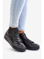 Zateplené dámské tenisky na platformě model 21675267 černé - Big Star Shoes Zateplené dámské tenisky na platformě model 21675267 černé - Big Star Shoes