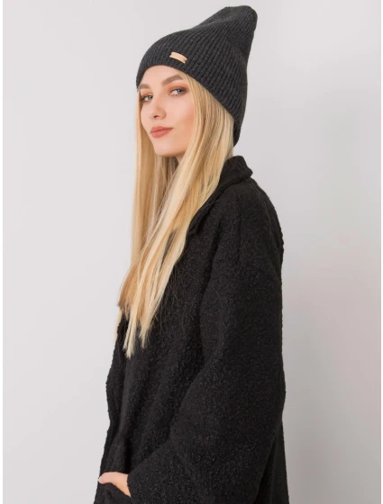 Dámská čepice model 16175466 tmavě šedá - FPrice Dámská čepice model 16175466 tmavě šedá - FPrice