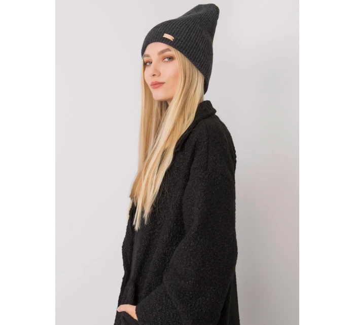 Dámská čepice model 16175466 tmavě šedá - FPrice Dámská čepice model 16175466 tmavě šedá - FPrice