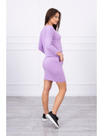 Viskózové šaty so zaväzovaním v páse vo fialovej farbe